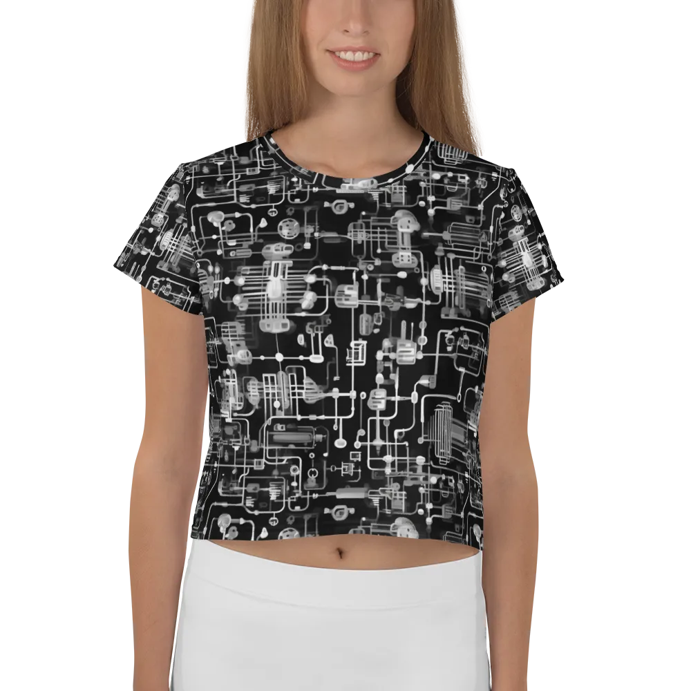 Noir Circuit on Crop Tee — Front