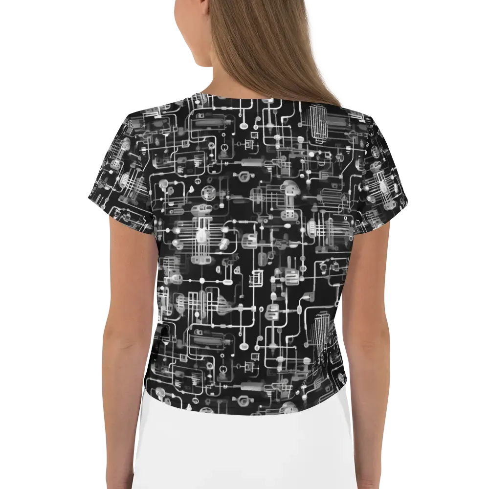 Noir Circuit on Crop Tee — Back
