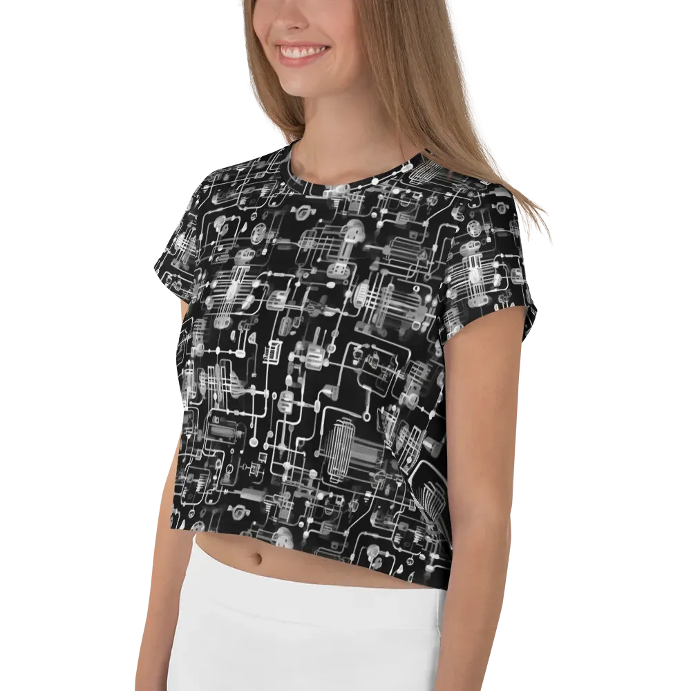 Noir Circuit on Crop Tee — Left