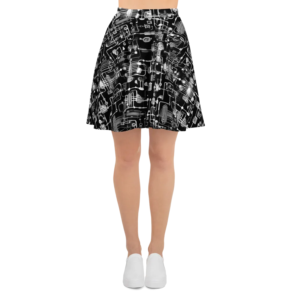 Noir Circuit on Skater Skirt — Front