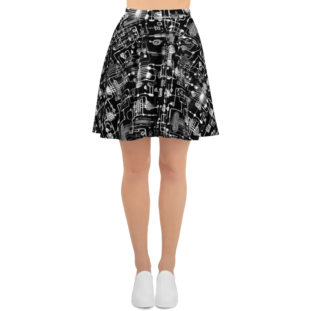 Noir Circuit on Skater Skirt — Front
