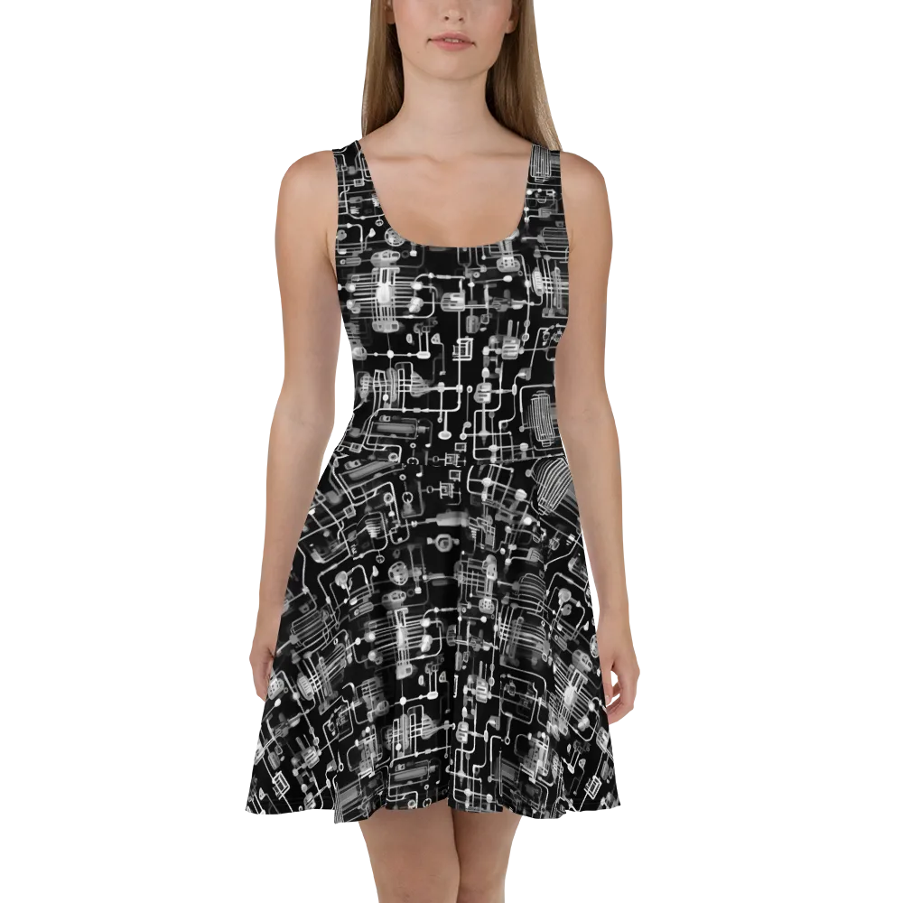 Noir Circuit on Skater Dress — Front