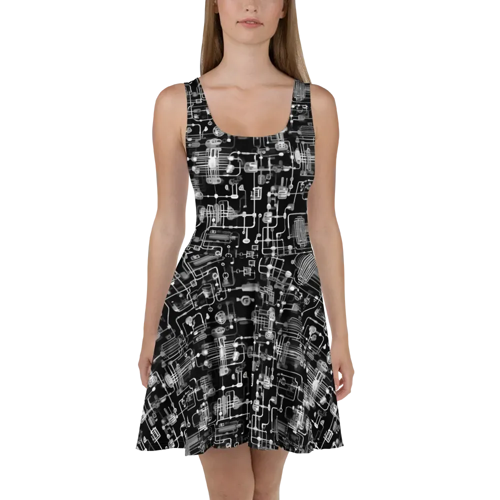 Noir Circuit on Skater Dress — Front