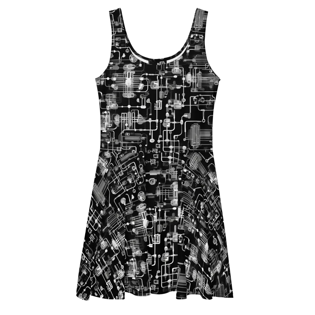 Noir Circuit on Skater Dress — Front