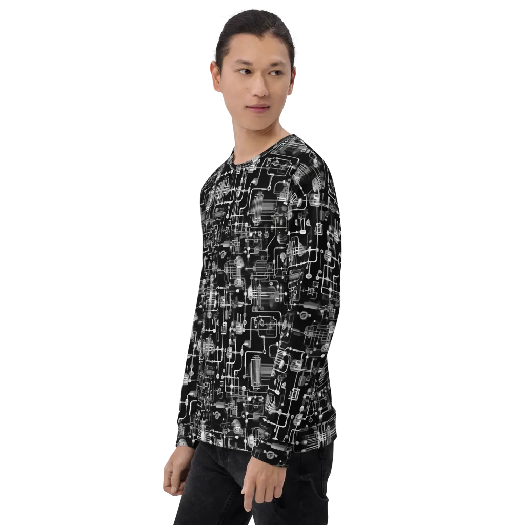 Noir Circuit on Sweatshirt — Left Front