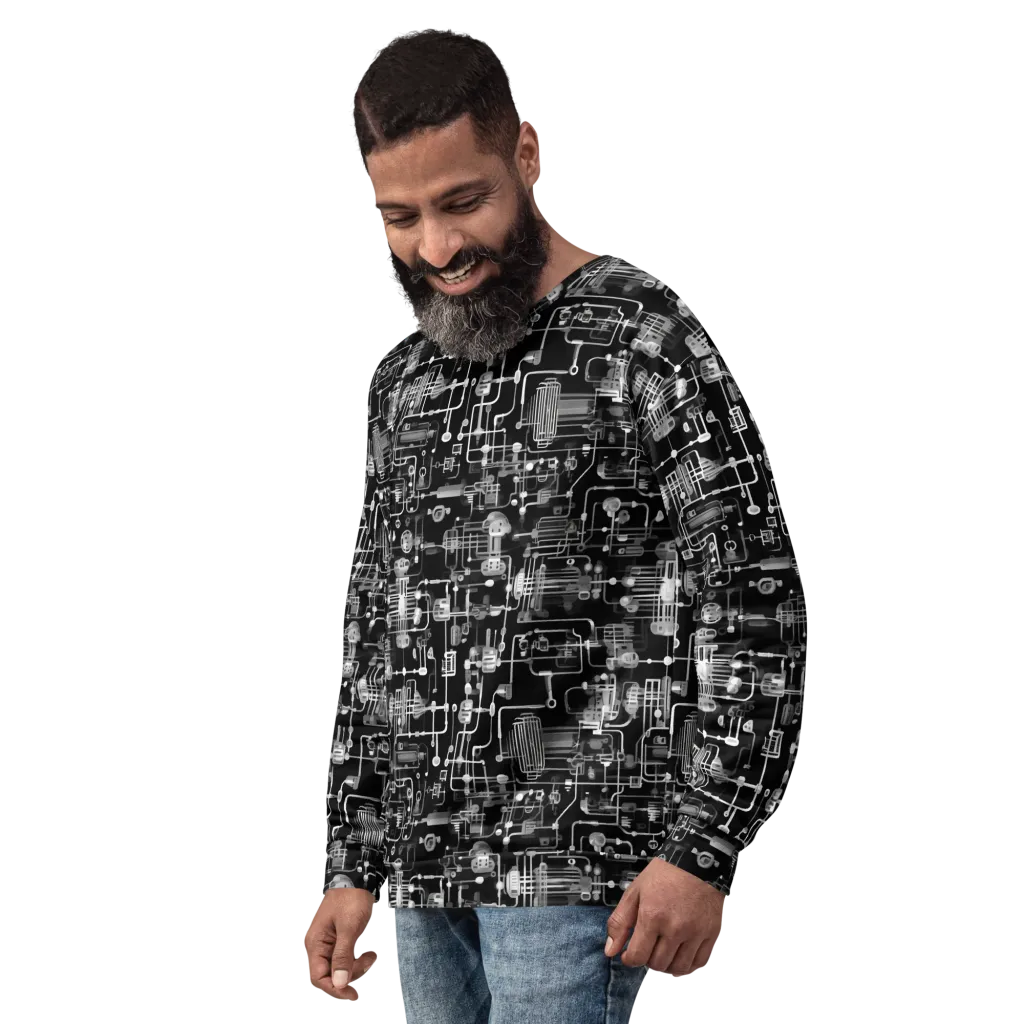 Noir Circuit on Sweatshirt — Left Front