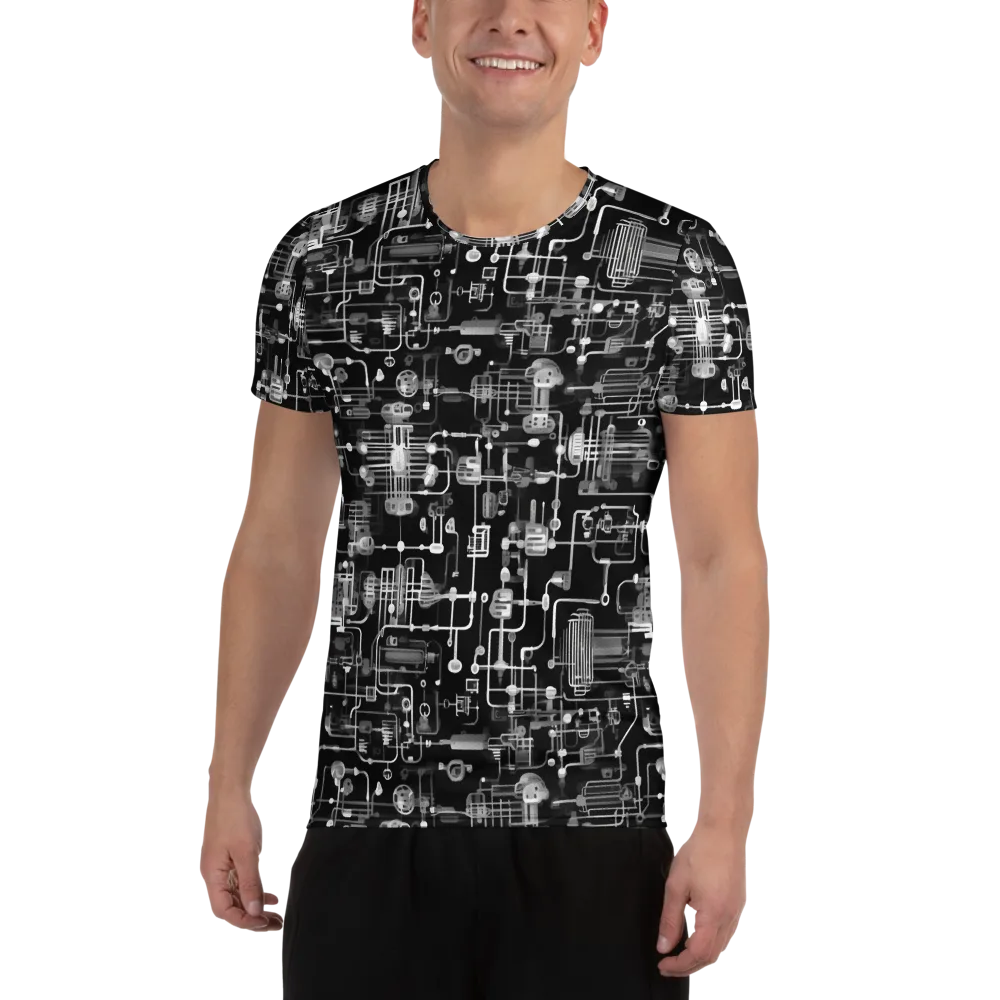 Noir Circuit on Men's Athletic T-Shirt — Front