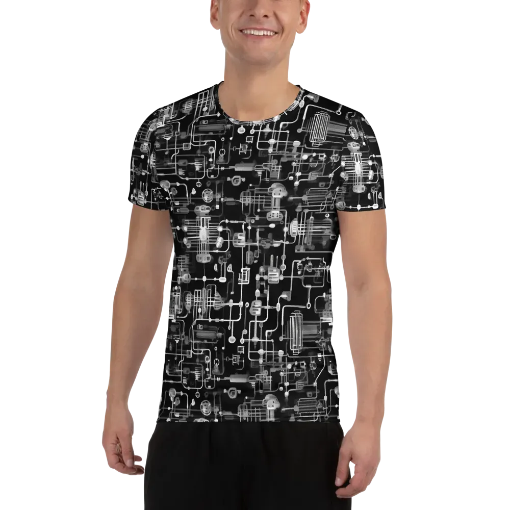 Noir Circuit on Men's Athletic T-Shirt — Front