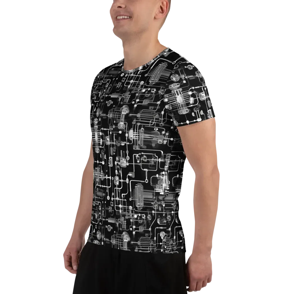 Noir Circuit on Men's Athletic T-Shirt — Left