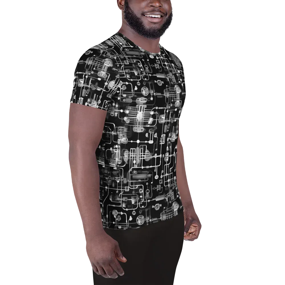Noir Circuit on Men's Athletic T-Shirt — Right