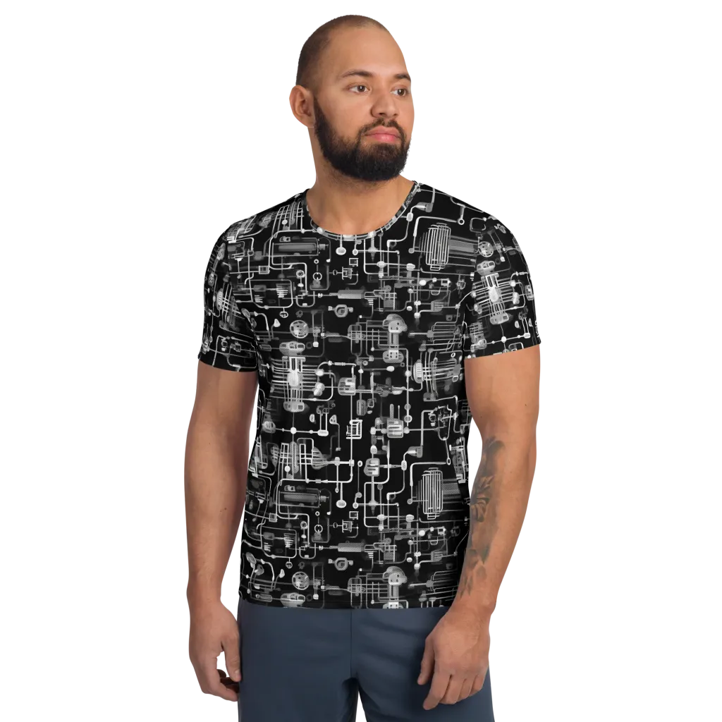 Noir Circuit on Men's Athletic T-Shirt — Front