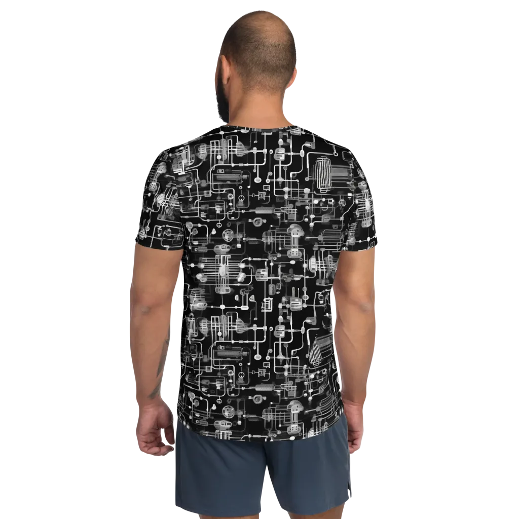 Noir Circuit on Men's Athletic T-Shirt — Back