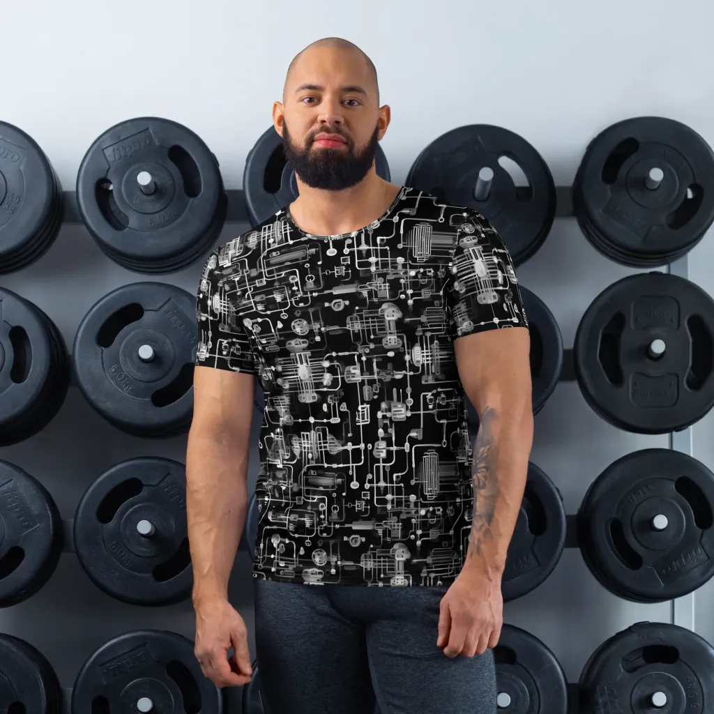 Noir Circuit on Men's Athletic T-Shirt — Front