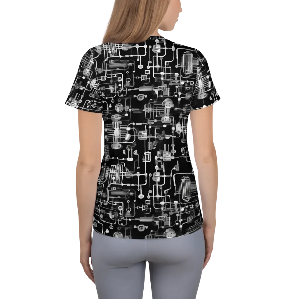 Noir Circuit on Women's Athletic T-Shirt — Back