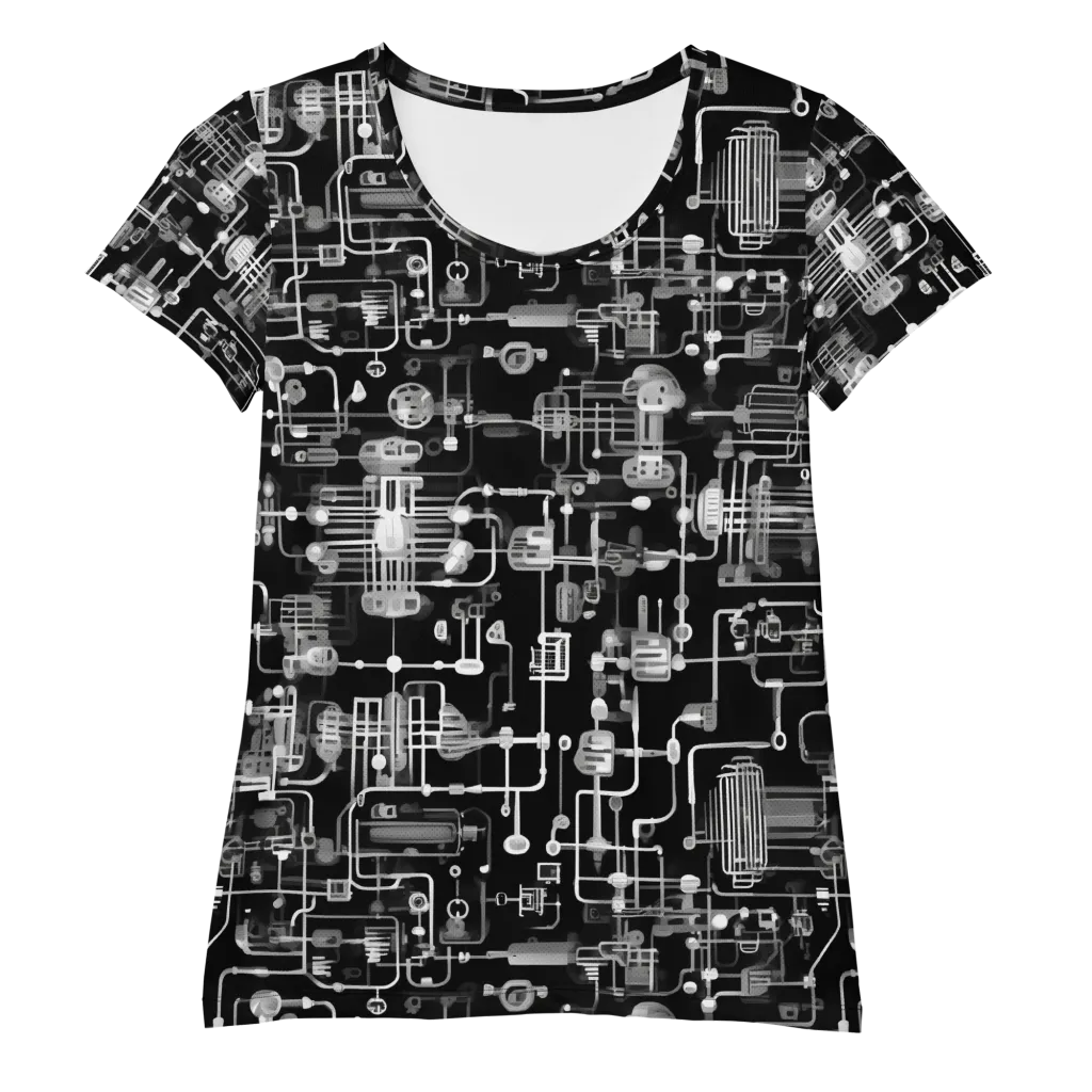 Noir Circuit on Women's Athletic T-Shirt — Front