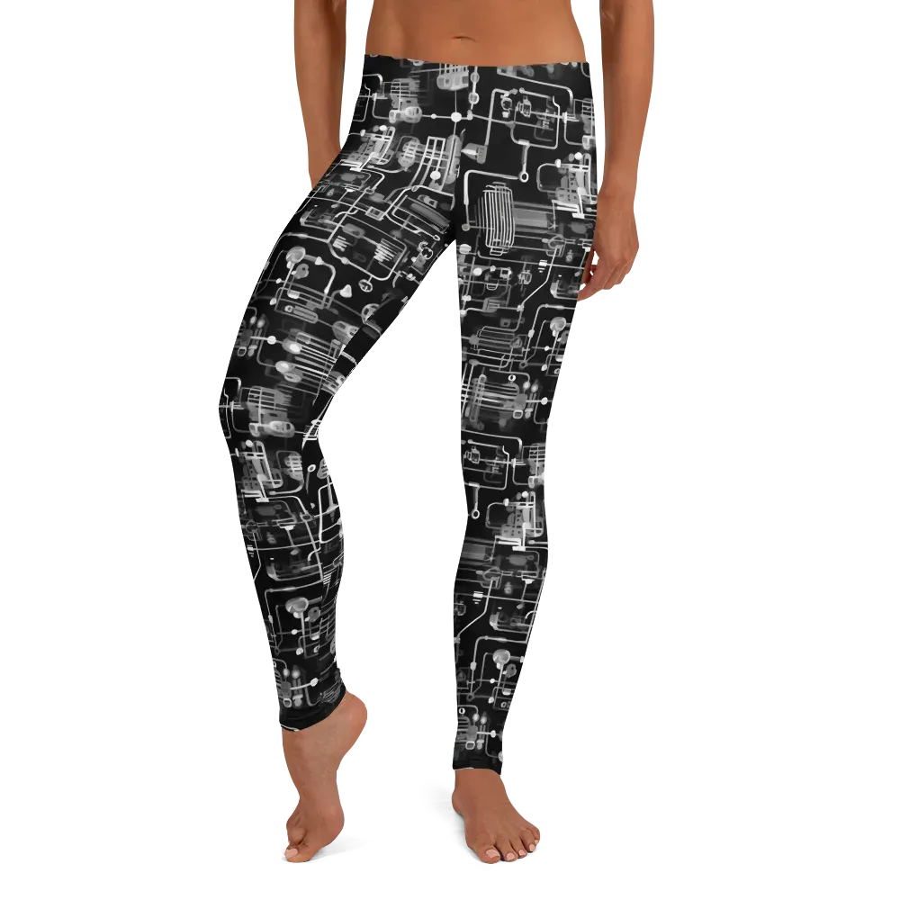 Noir Circuit on Leggings — Front