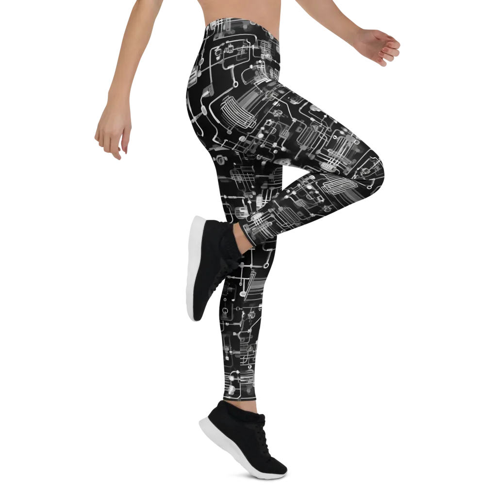 Noir Circuit on Leggings — Right