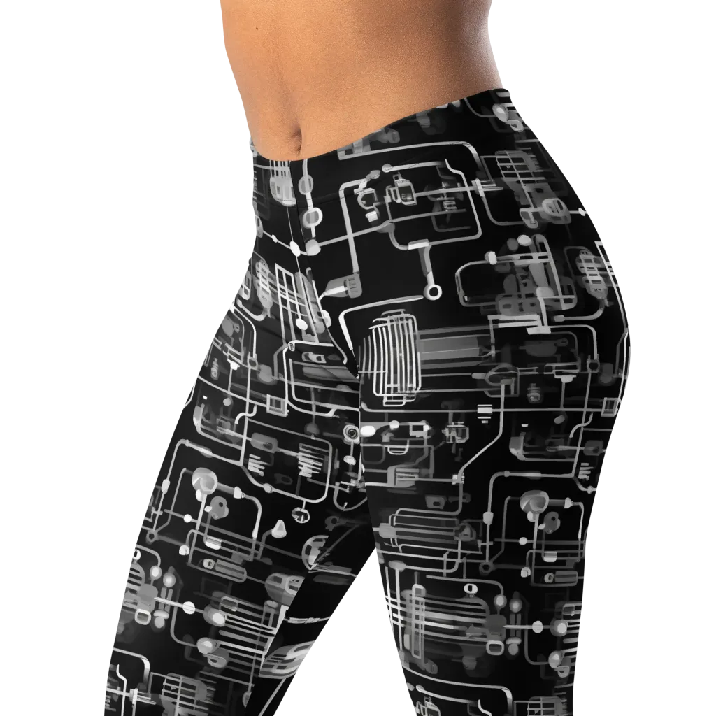 Noir Circuit on Leggings — Left Front