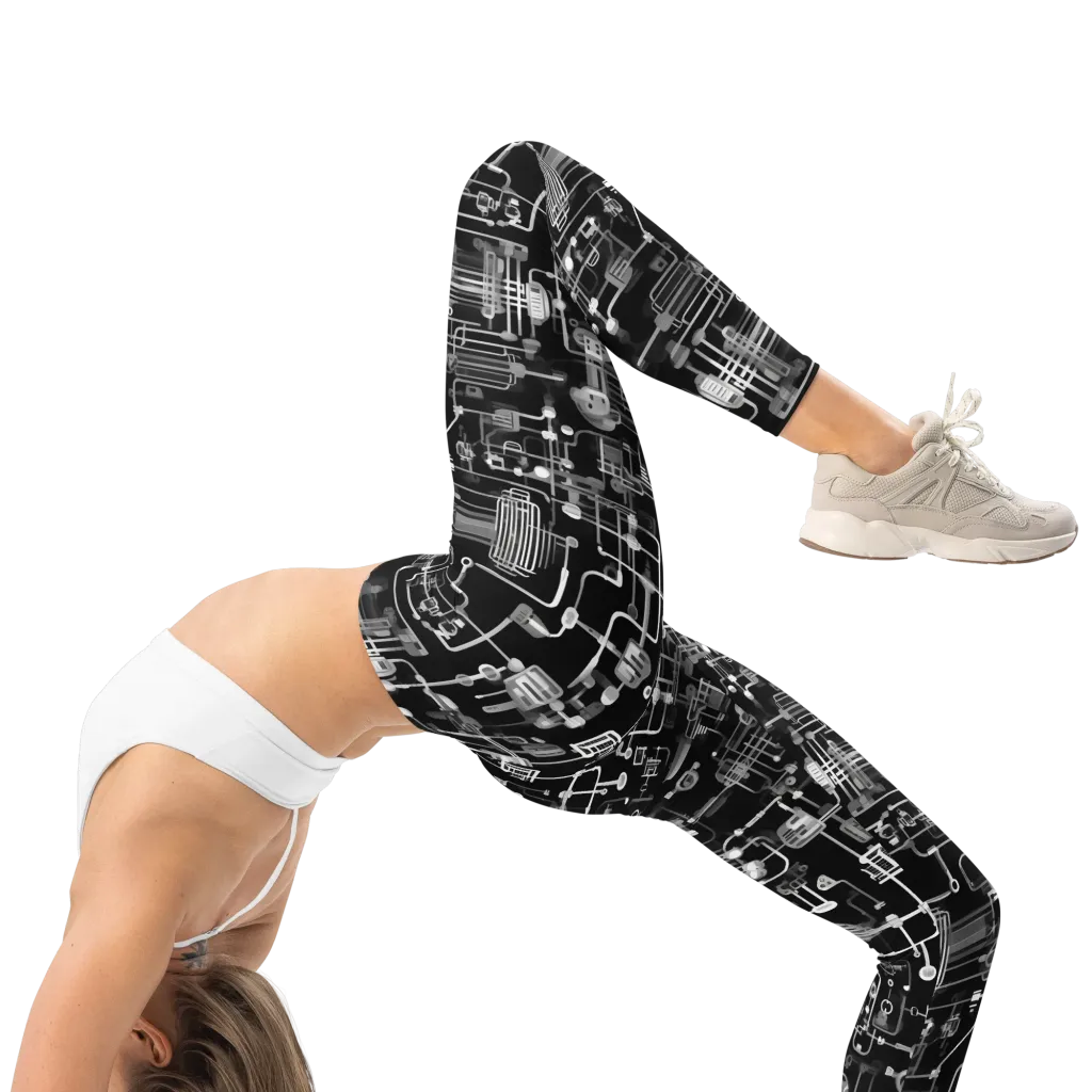 Noir Circuit on Leggings — Right