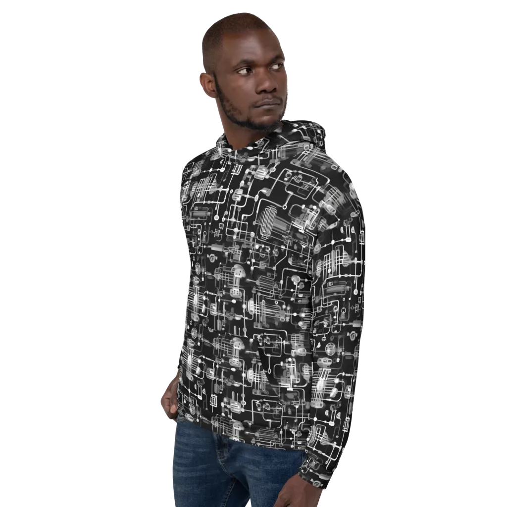 Noir Circuit on Hoodie — Left