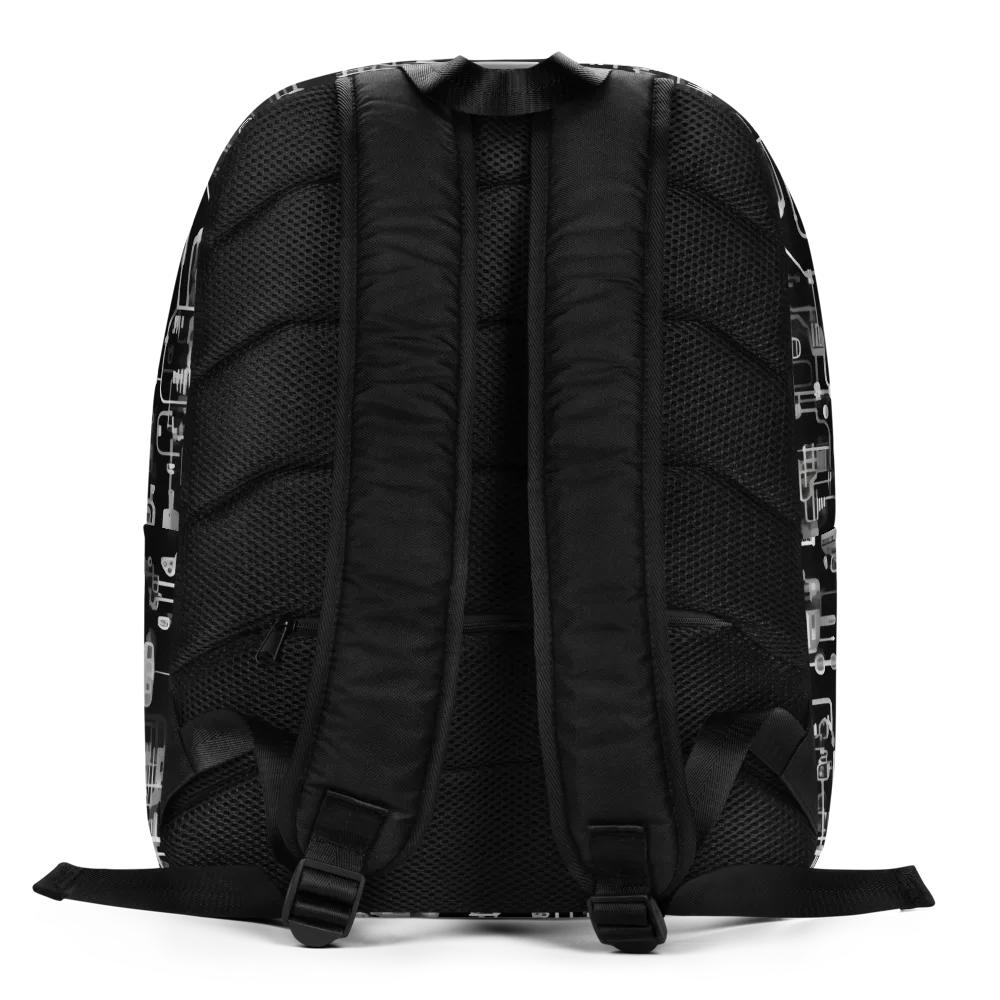 Noir Circuit on Minimalist Backpack — Back