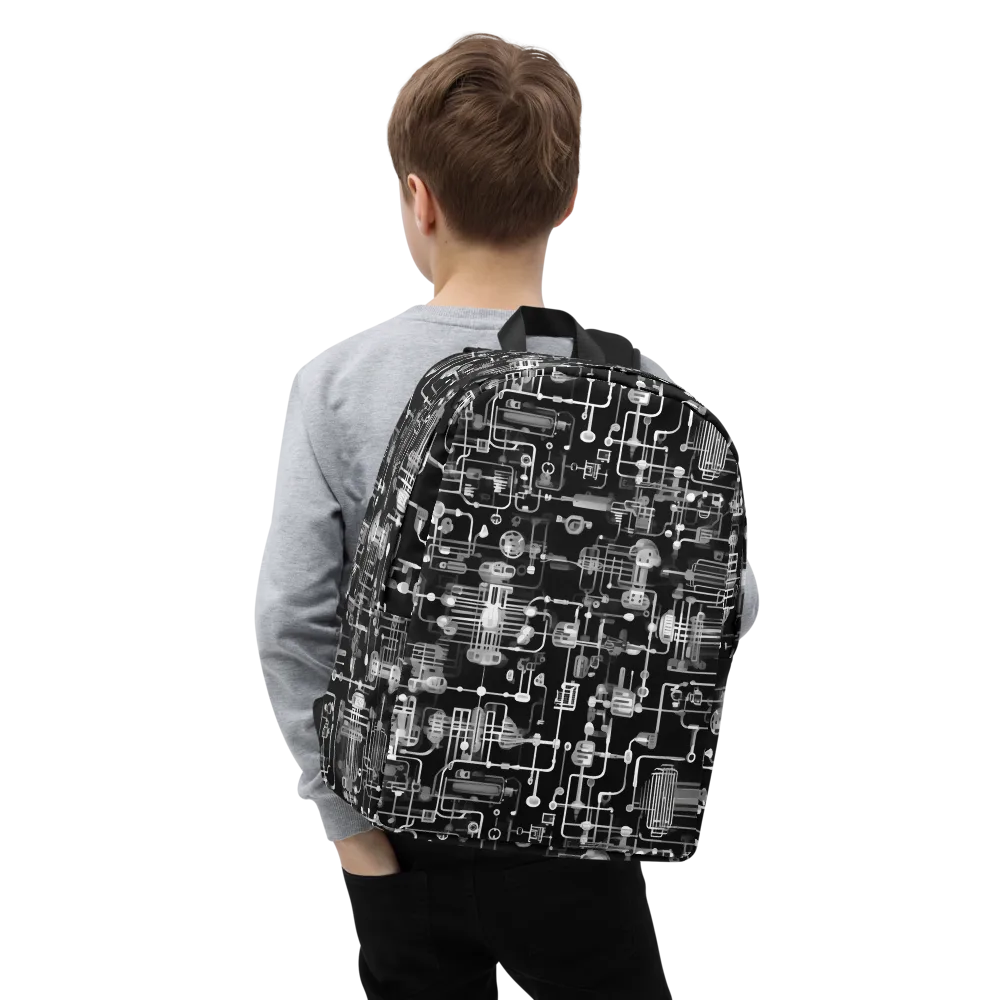 Noir Circuit on Minimalist Backpack — Zoomed-in