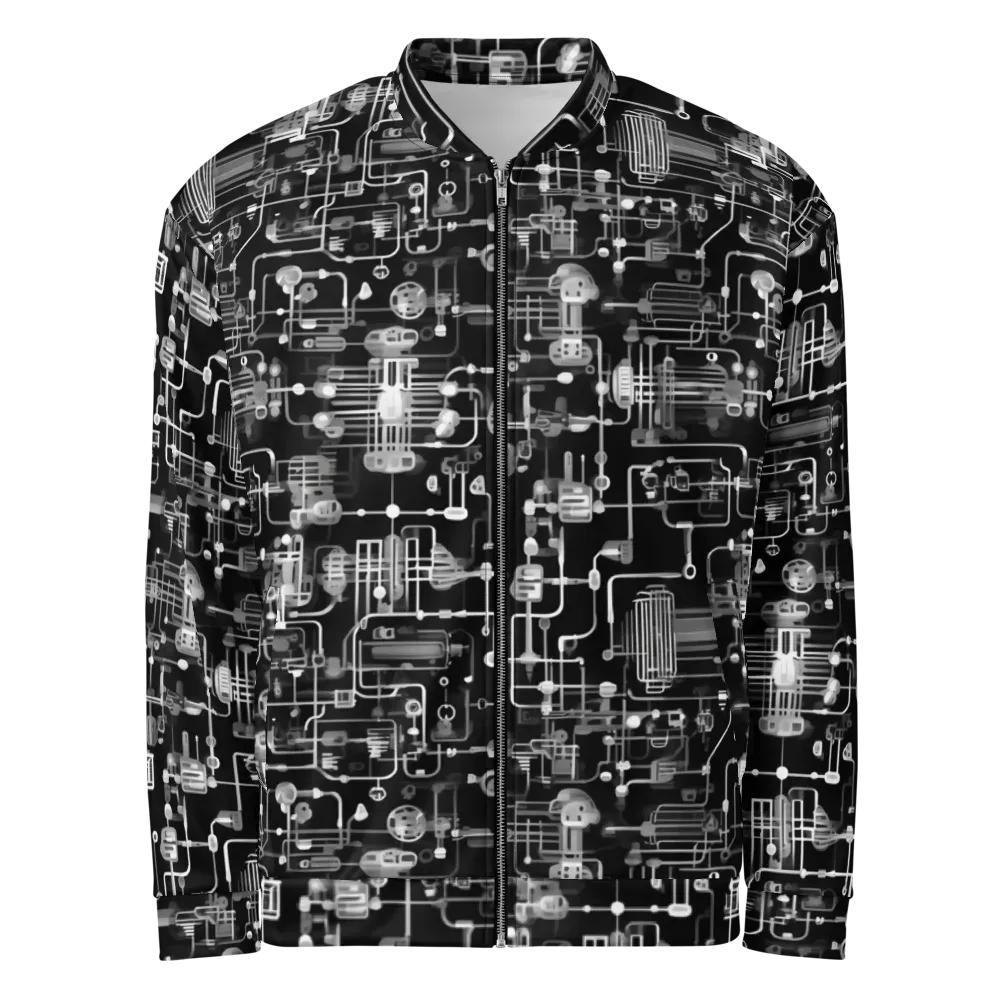 Noir Circuit on Bomber Jacket — Front