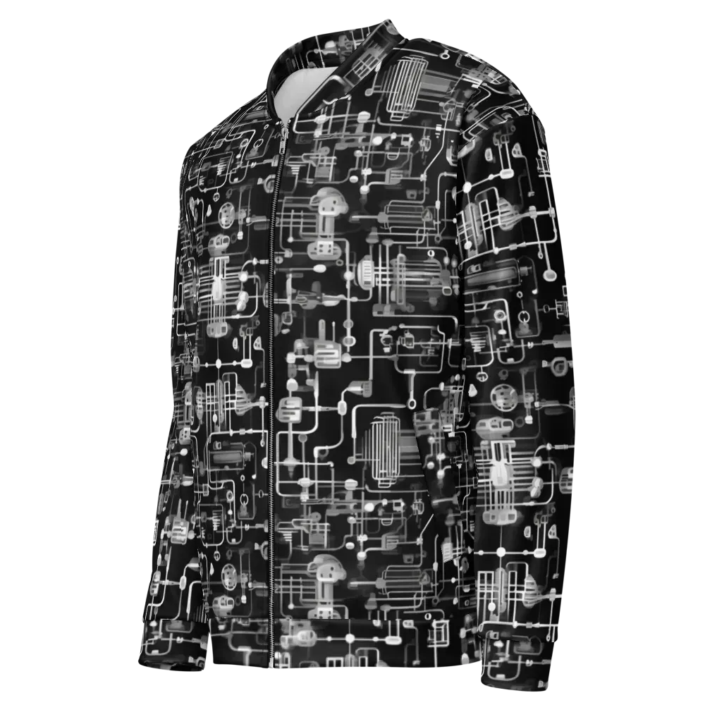 Noir Circuit on Bomber Jacket — Left Front