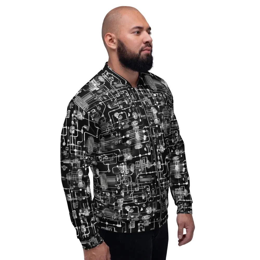 Noir Circuit on Bomber Jacket — Right