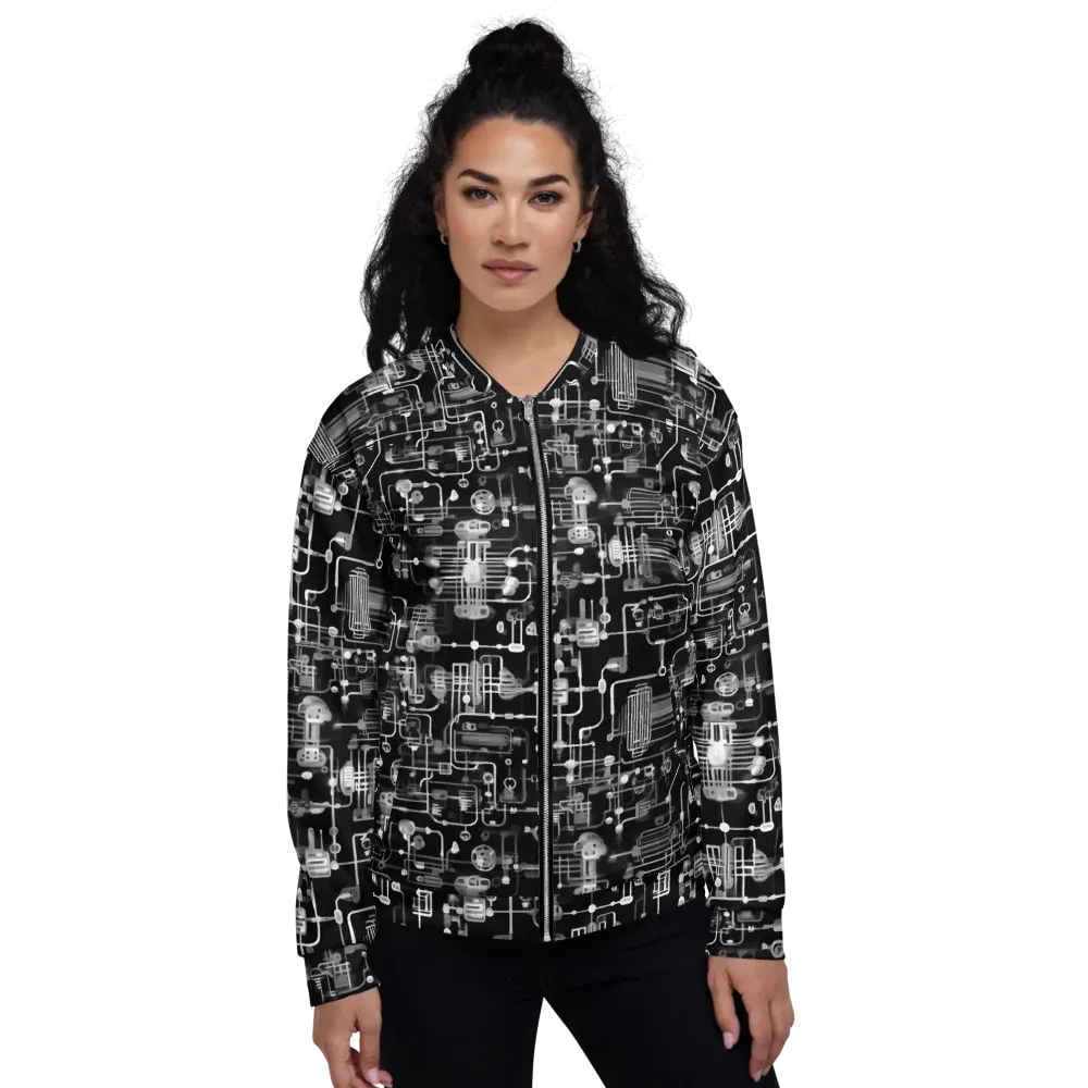 Noir Circuit on Bomber Jacket — Front