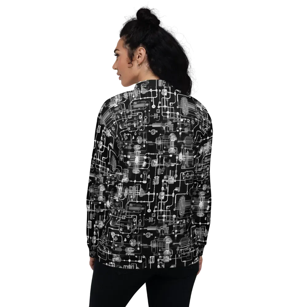 Noir Circuit on Bomber Jacket — Back