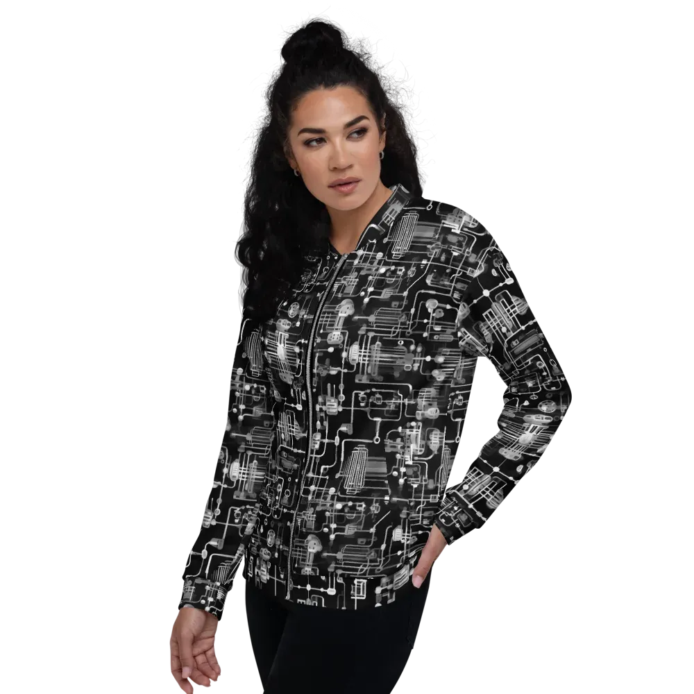 Noir Circuit on Bomber Jacket — Left