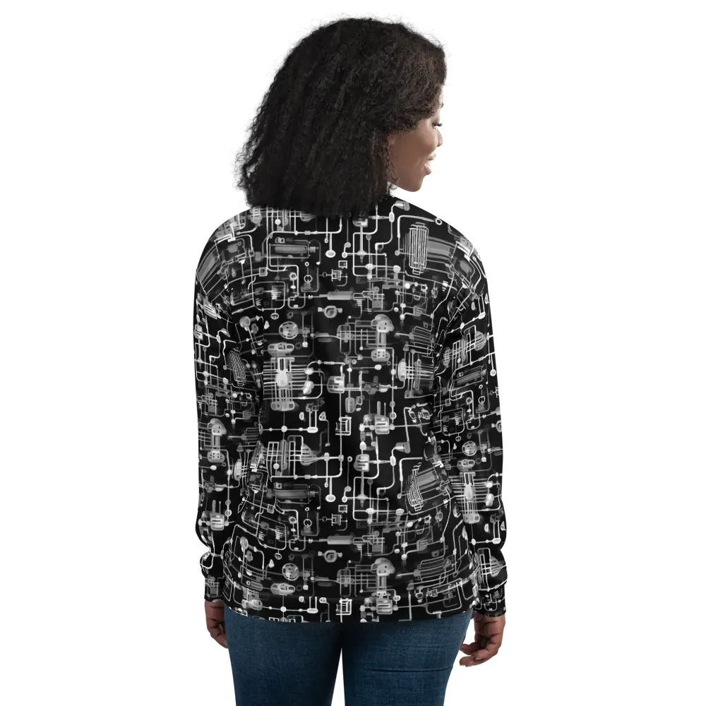 Noir Circuit on Bomber Jacket — Back