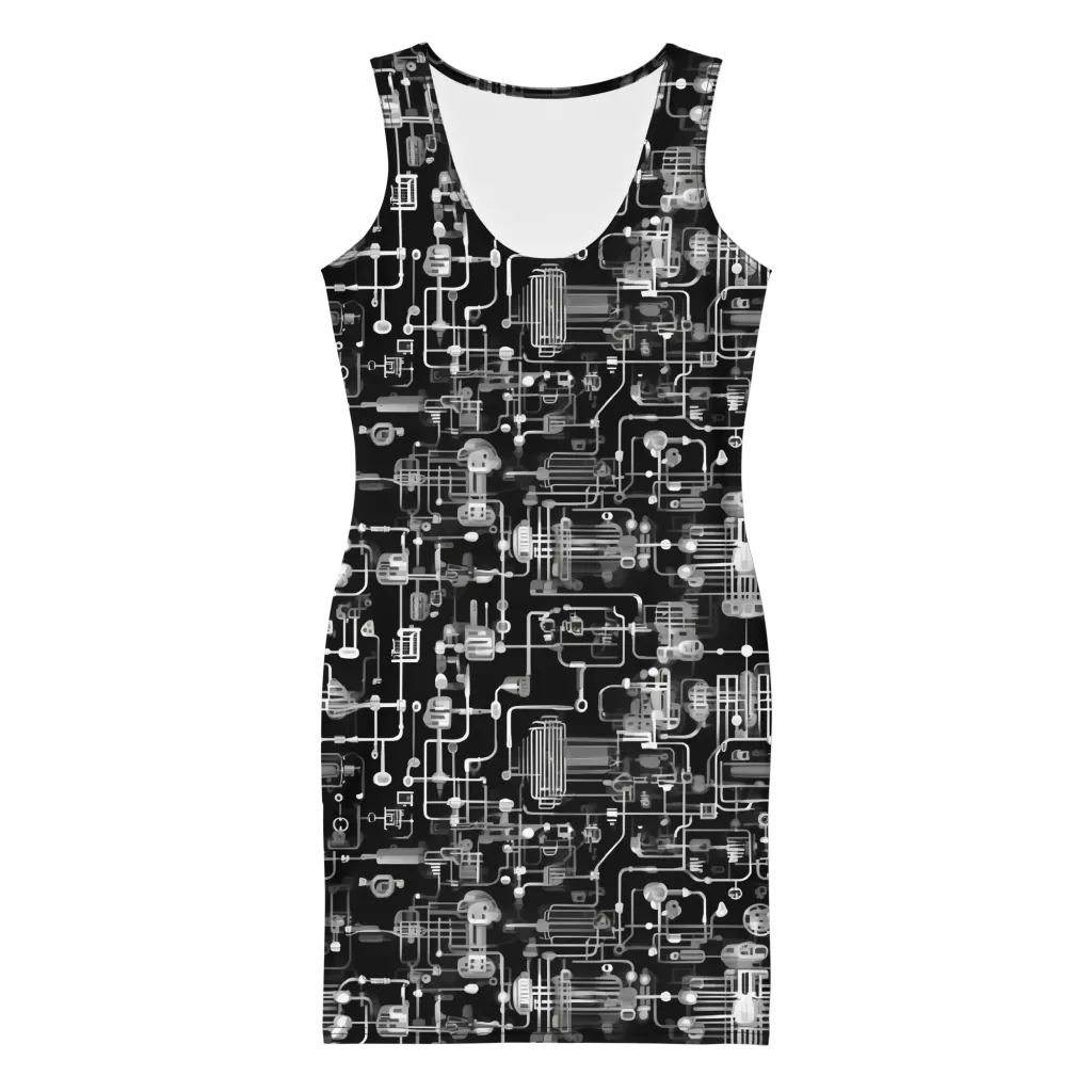 Noir Circuit on Bodycon Dress — Front