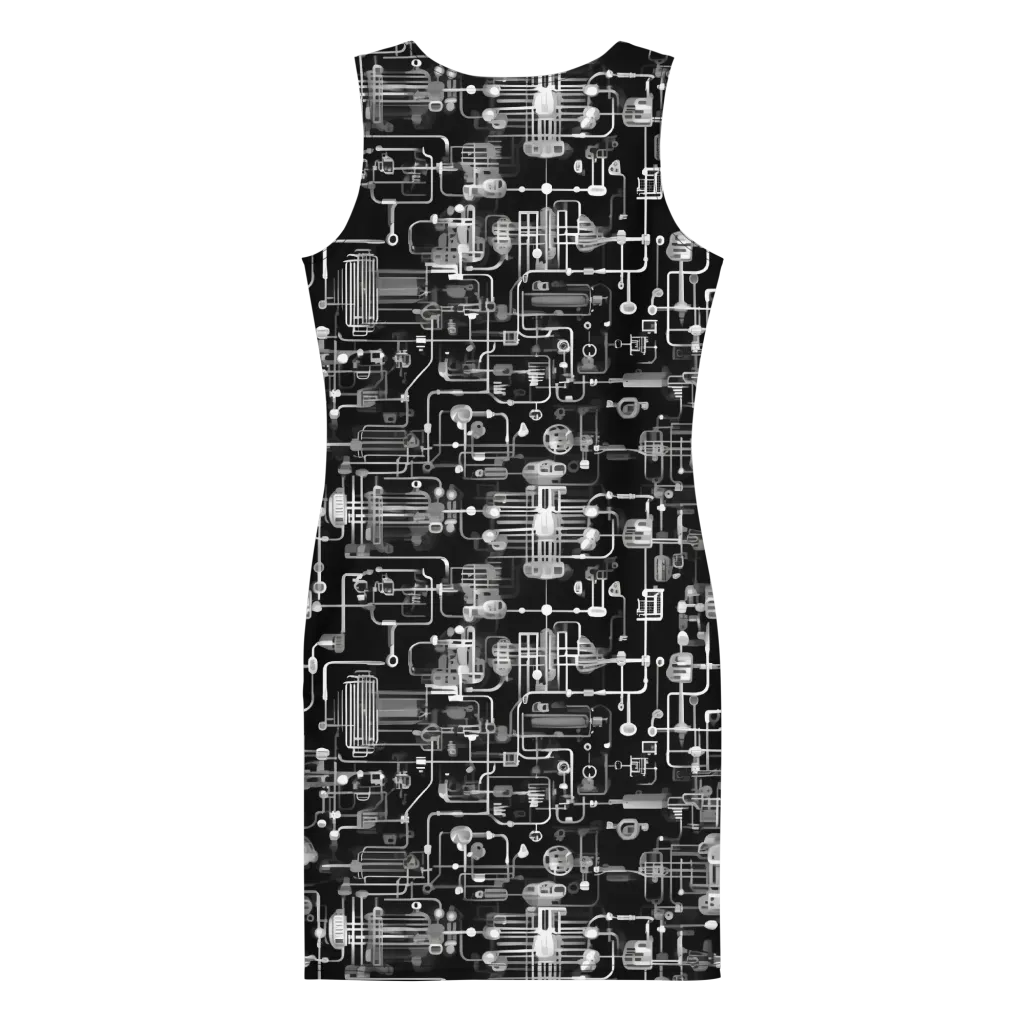Noir Circuit on Bodycon Dress — Back