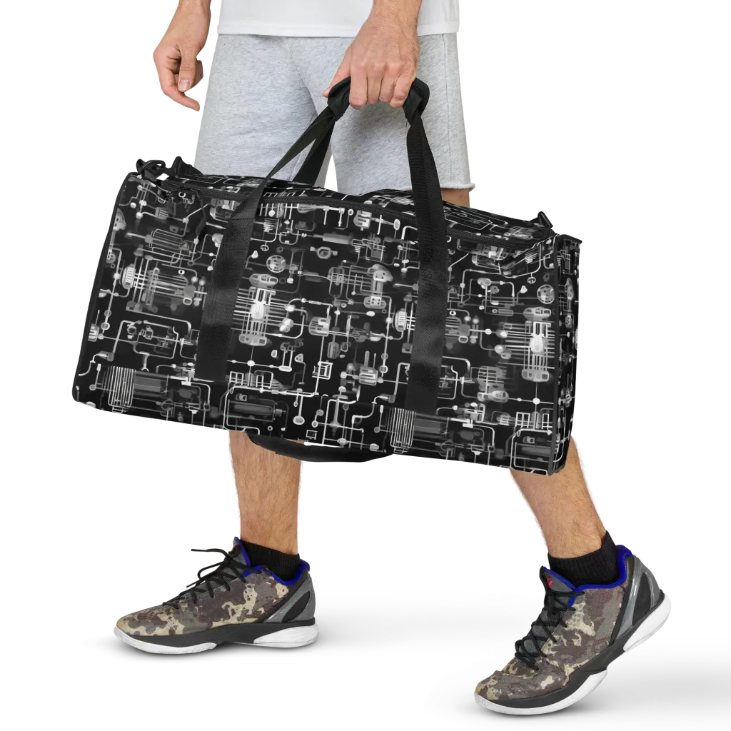 Noir Circuit on Duffle Bag — Front