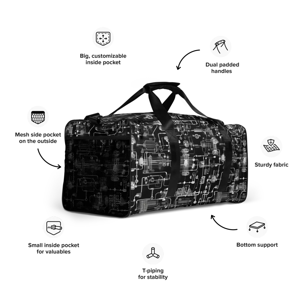 Noir Circuit on Duffle Bag — Right Front