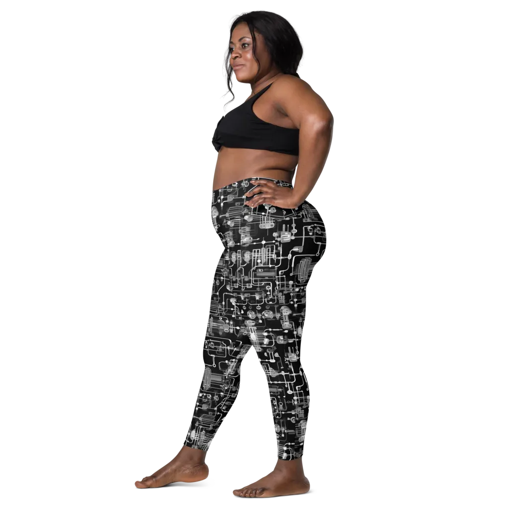 Noir Circuit on Leggings with Pockets — Left