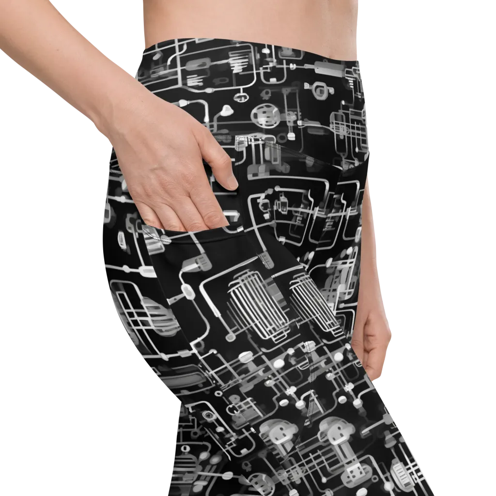 Noir Circuit on Leggings with Pockets — Product details