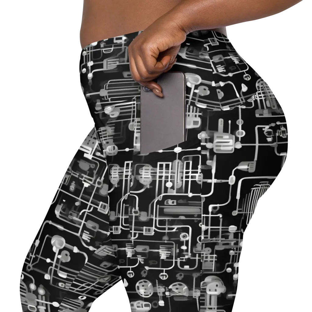 Noir Circuit on Leggings with Pockets — Product details 2