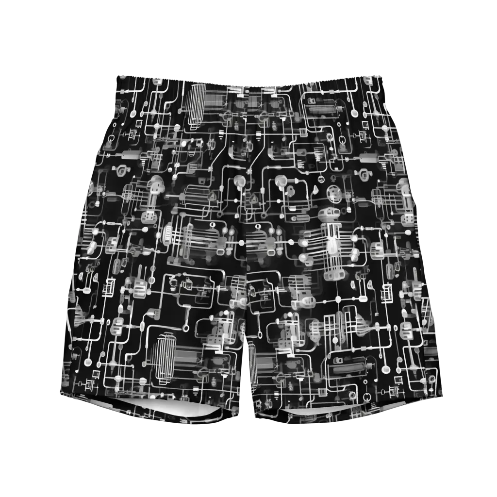 Noir Circuit on Swim Trunks — Front