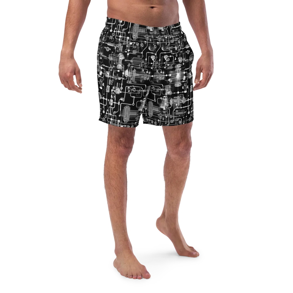 Noir Circuit on Swim Trunks — Front
