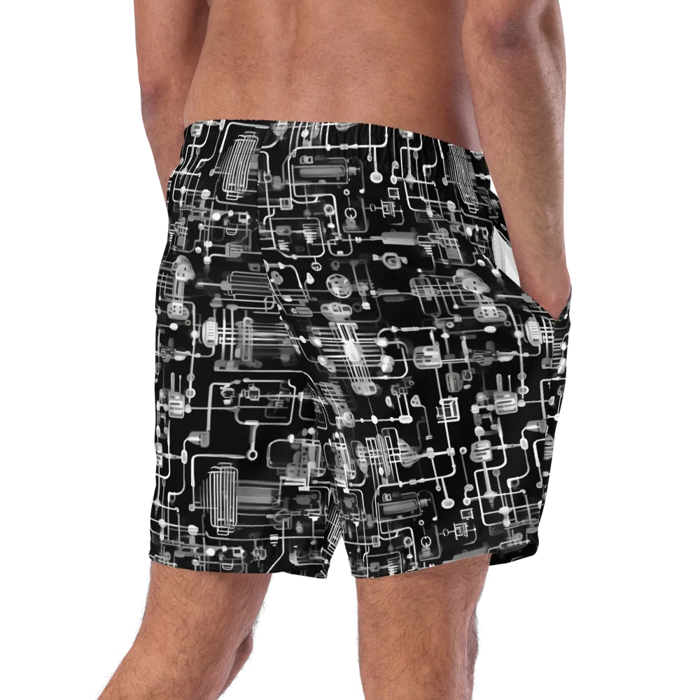 Noir Circuit on Swim Trunks — Right Back
