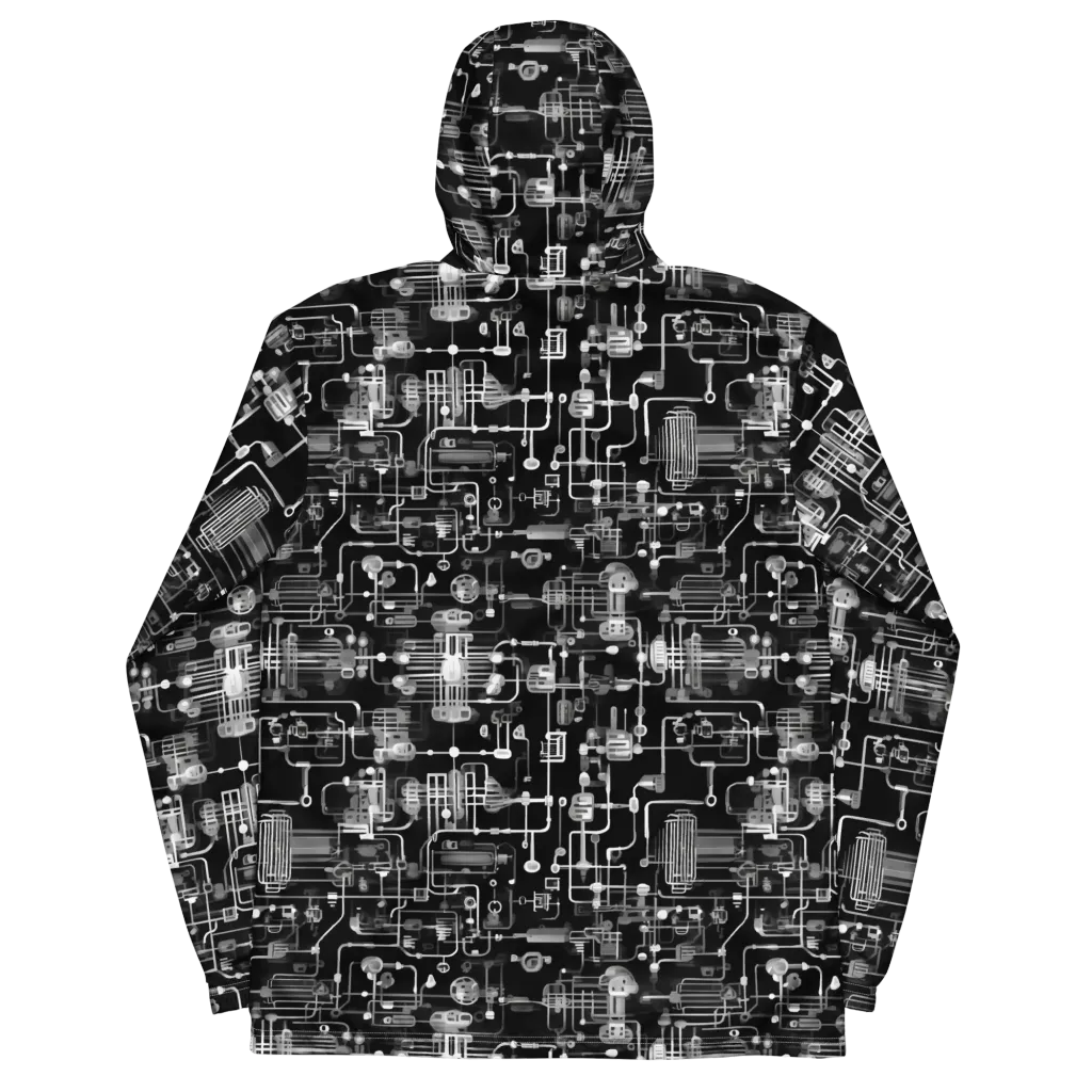 Noir Circuit on Men's Windbreaker — Back