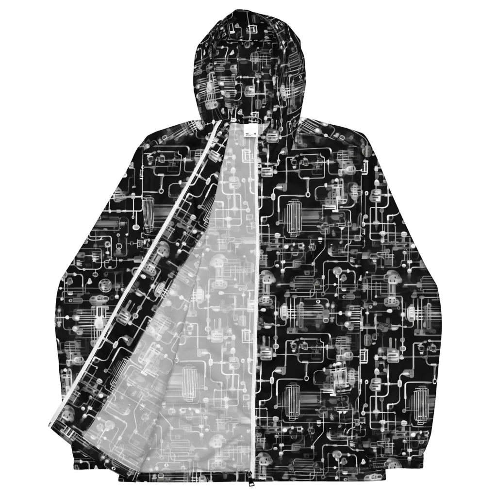 Noir Circuit on Men's Windbreaker — Front