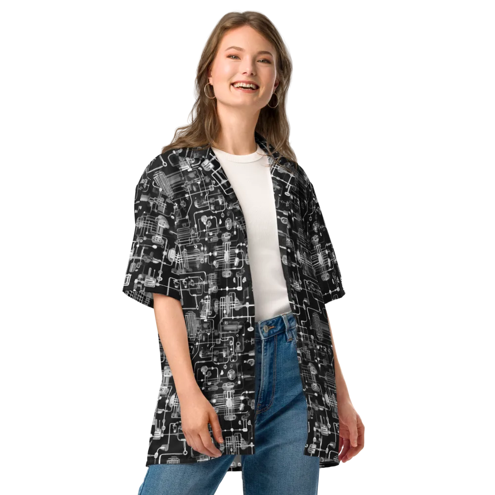 Noir Circuit on Button Shirt — Front