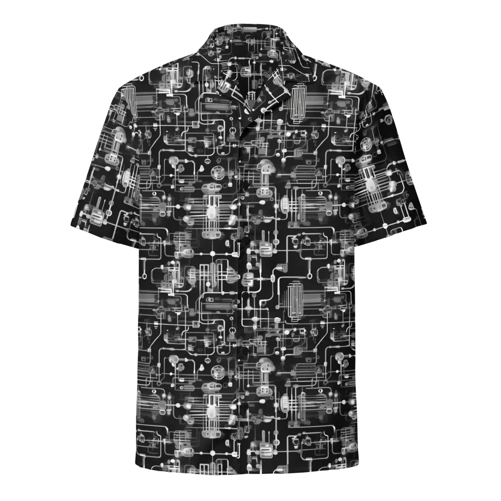 Noir Circuit on Button Shirt — Front