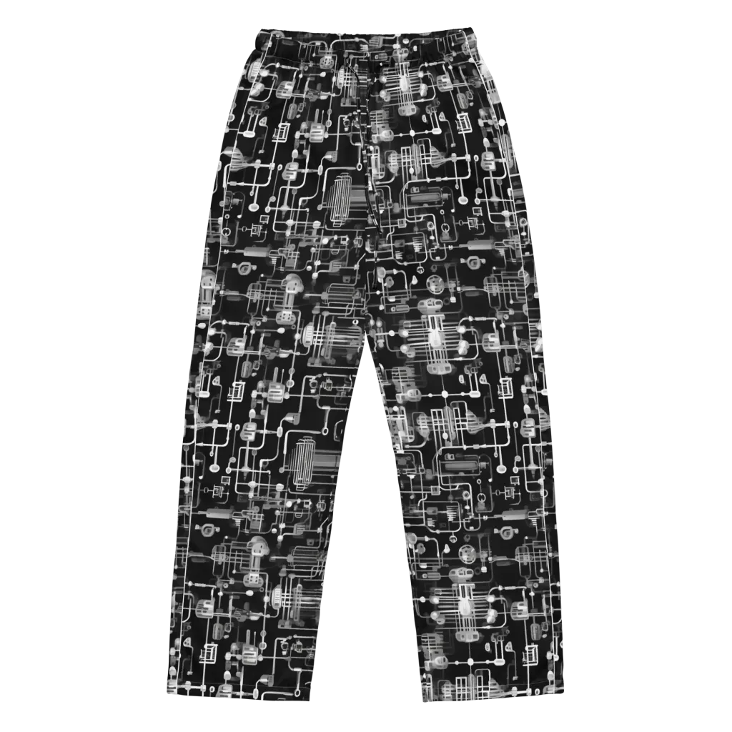 Noir Circuit on Women's Pajama Pants — Front