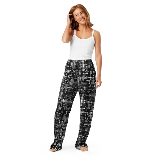 Noir Circuit on a Women's Pajama Pants