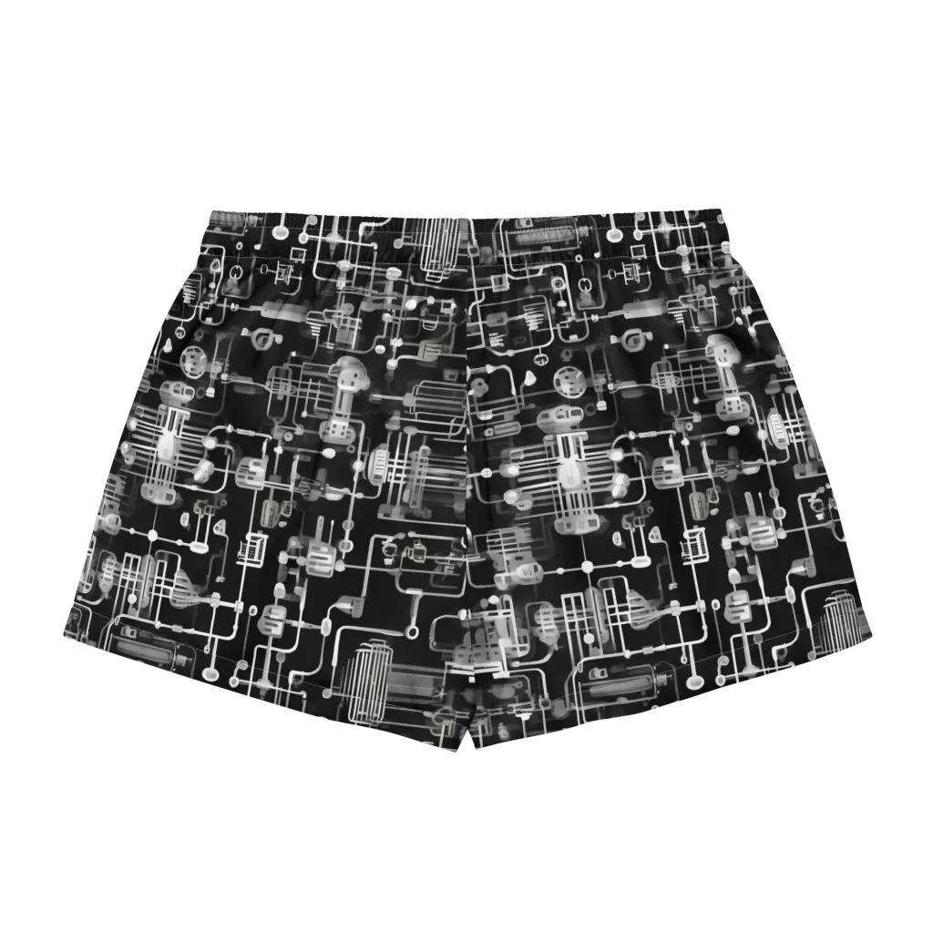 Noir Circuit on Women's Pajama Shorts — Back